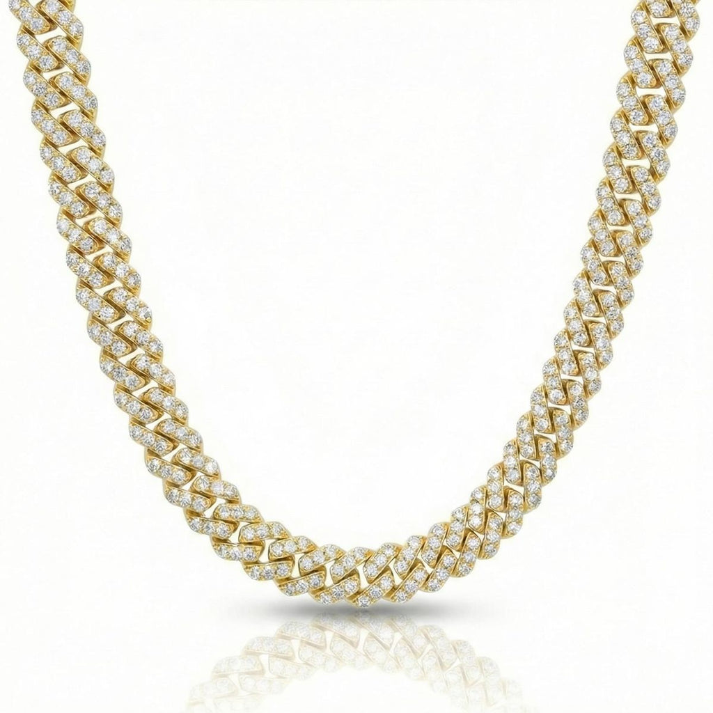 Diamond Straight Edge Cuban Chain 8MM