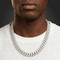 15 inch 22mm White Gold Straight Edge Diamond Cuban Link Chain The Gold Gods