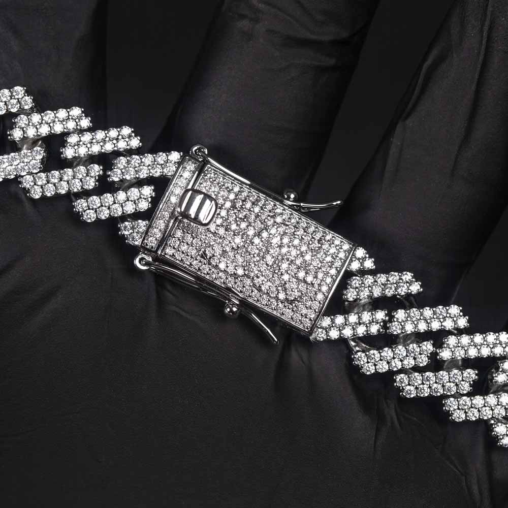 Diamond Cuban Chain Straight Edge 5mm The Gold Gods close up view