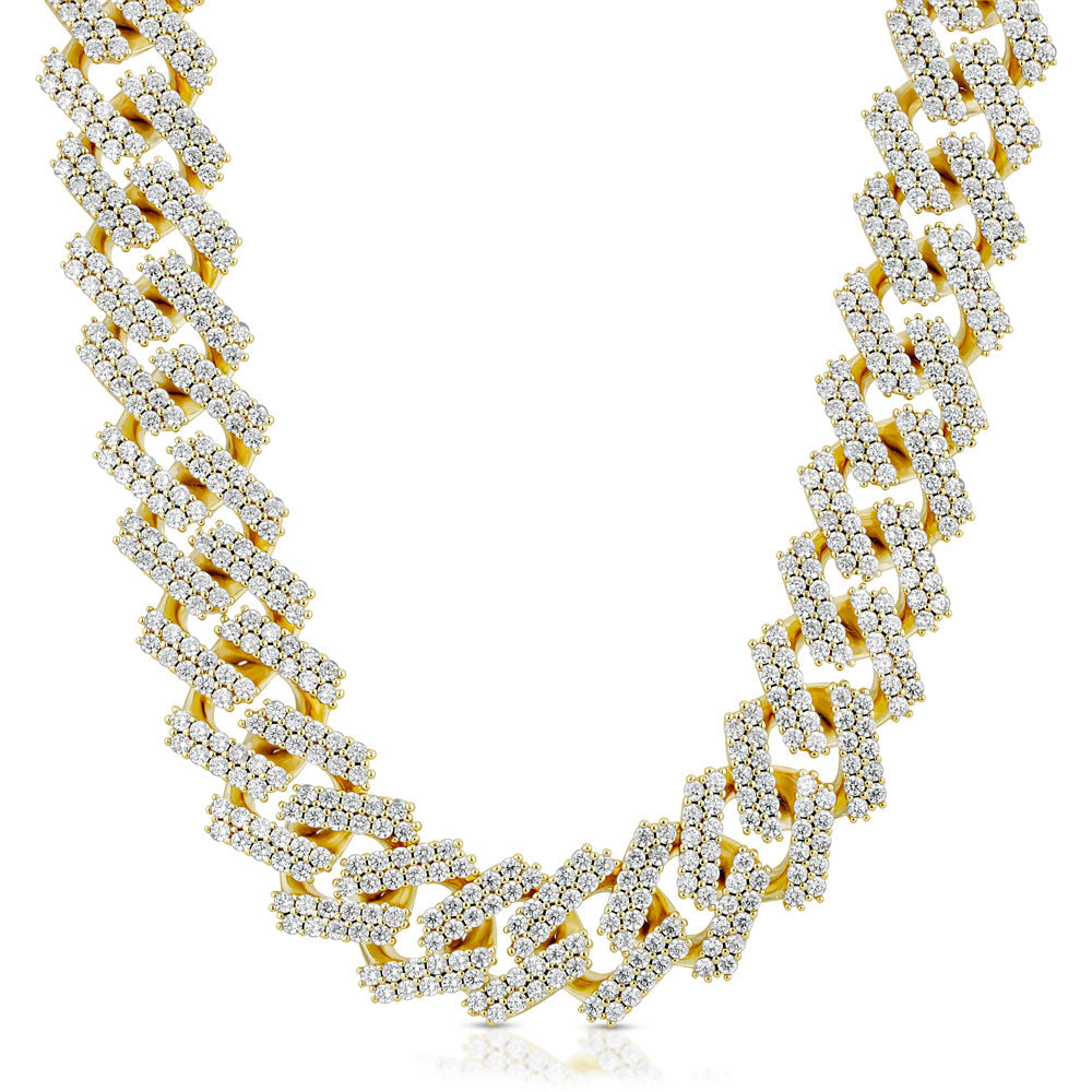 Diamond Cuban Chain Straight Edge 15mm The Gold Gods  lifestyle look 2