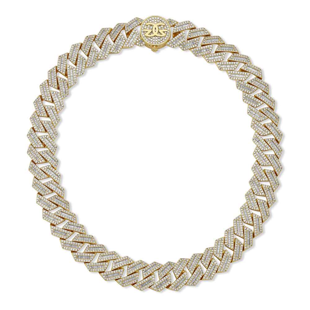 Men's Diamond Cuban Chain Straight Edge Baguette (18 mm) The Gold Gods 7