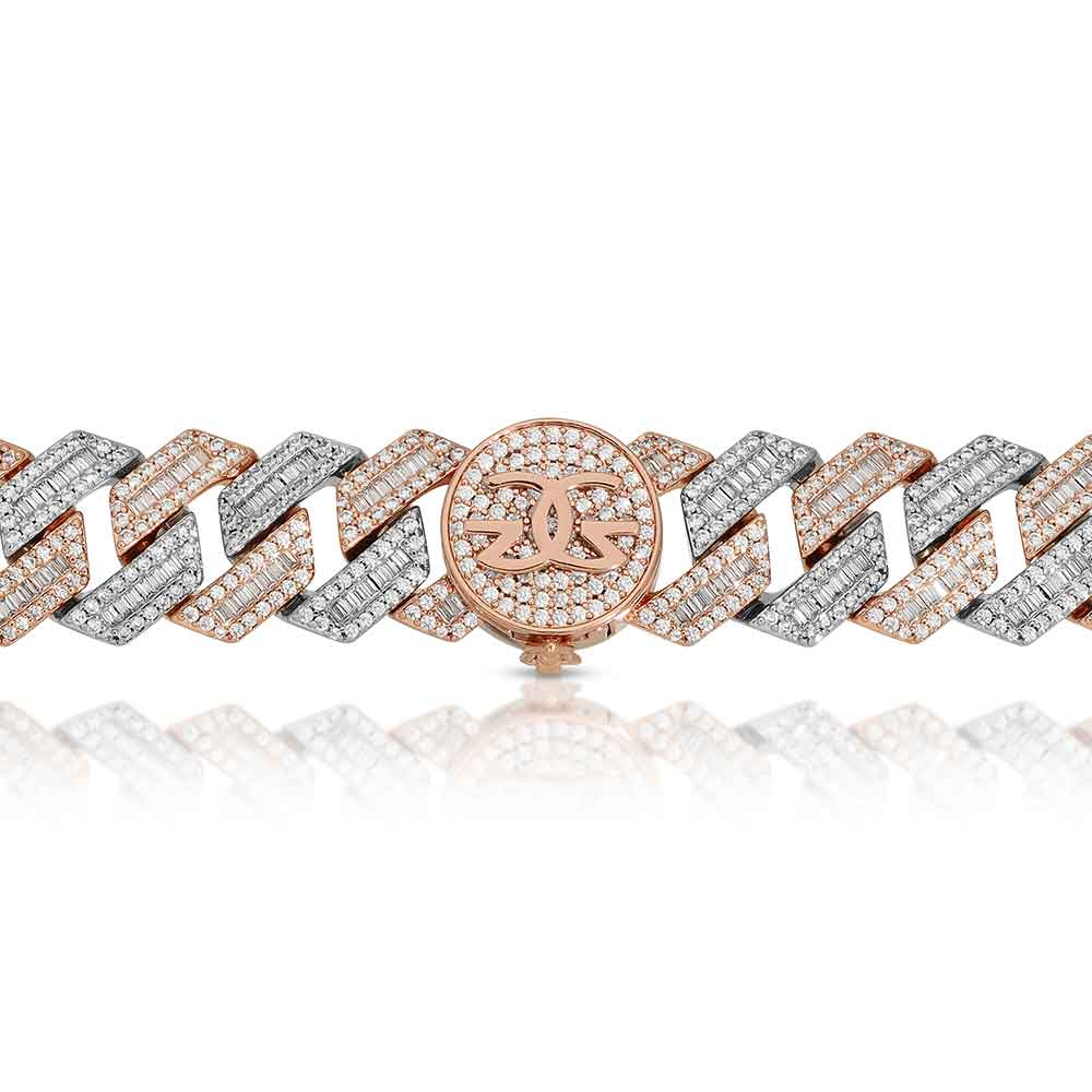Men's Diamond Cuban Chain Straight Edge Baguette (18 mm) The Gold Gods 13