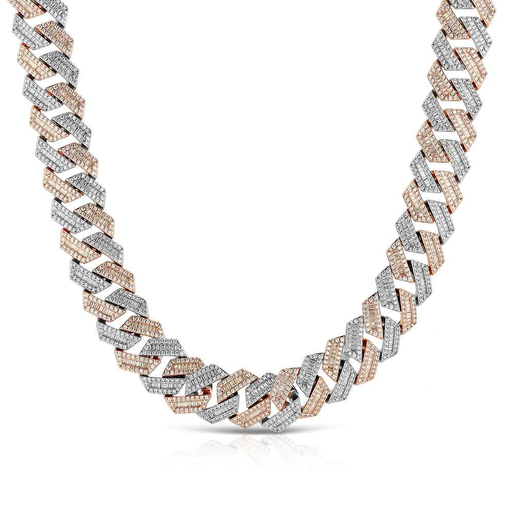 Men's Diamond Cuban Chain Straight Edge Baguette (18 mm) The Gold Gods 6