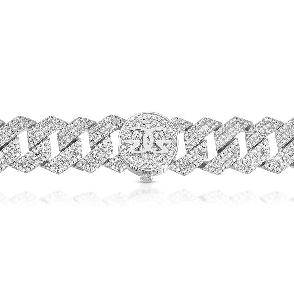 Men's Diamond Cuban Chain Straight Edge Baguette (18 mm) The Gold Gods 12
