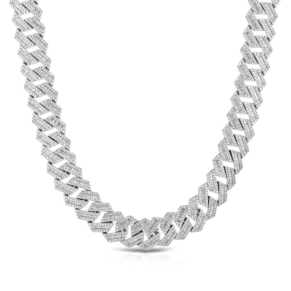 Men's Diamond Cuban Chain Straight Edge Baguette (18 mm) The Gold Gods 5