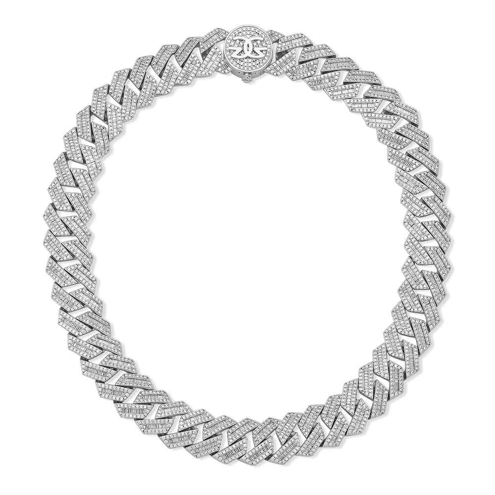 Men's Diamond Cuban Chain Straight Edge Baguette (18 mm) The Gold Gods 8