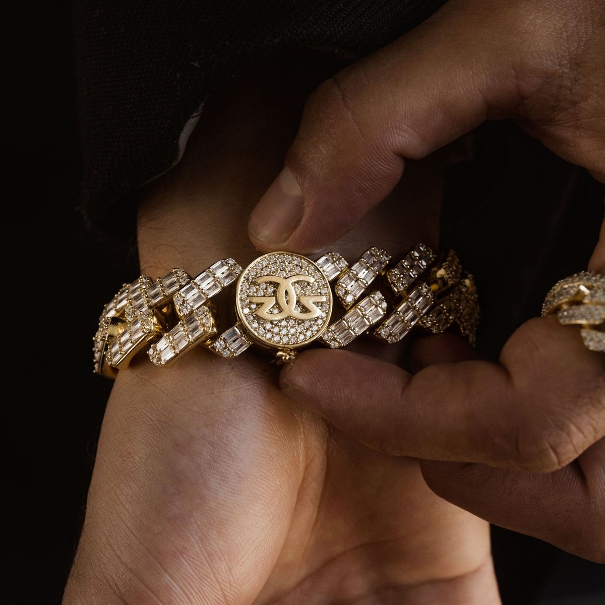 2 Row Diamond Baguette Cuban Bracelet 18MM