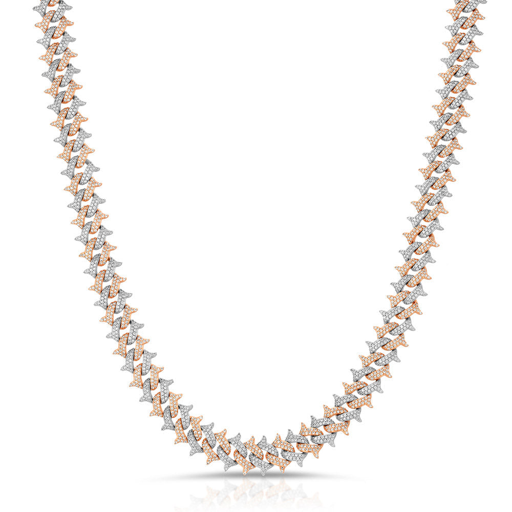 Diamond Cuban Spiked Chain The Gold Gods  lifestyle look front view 5