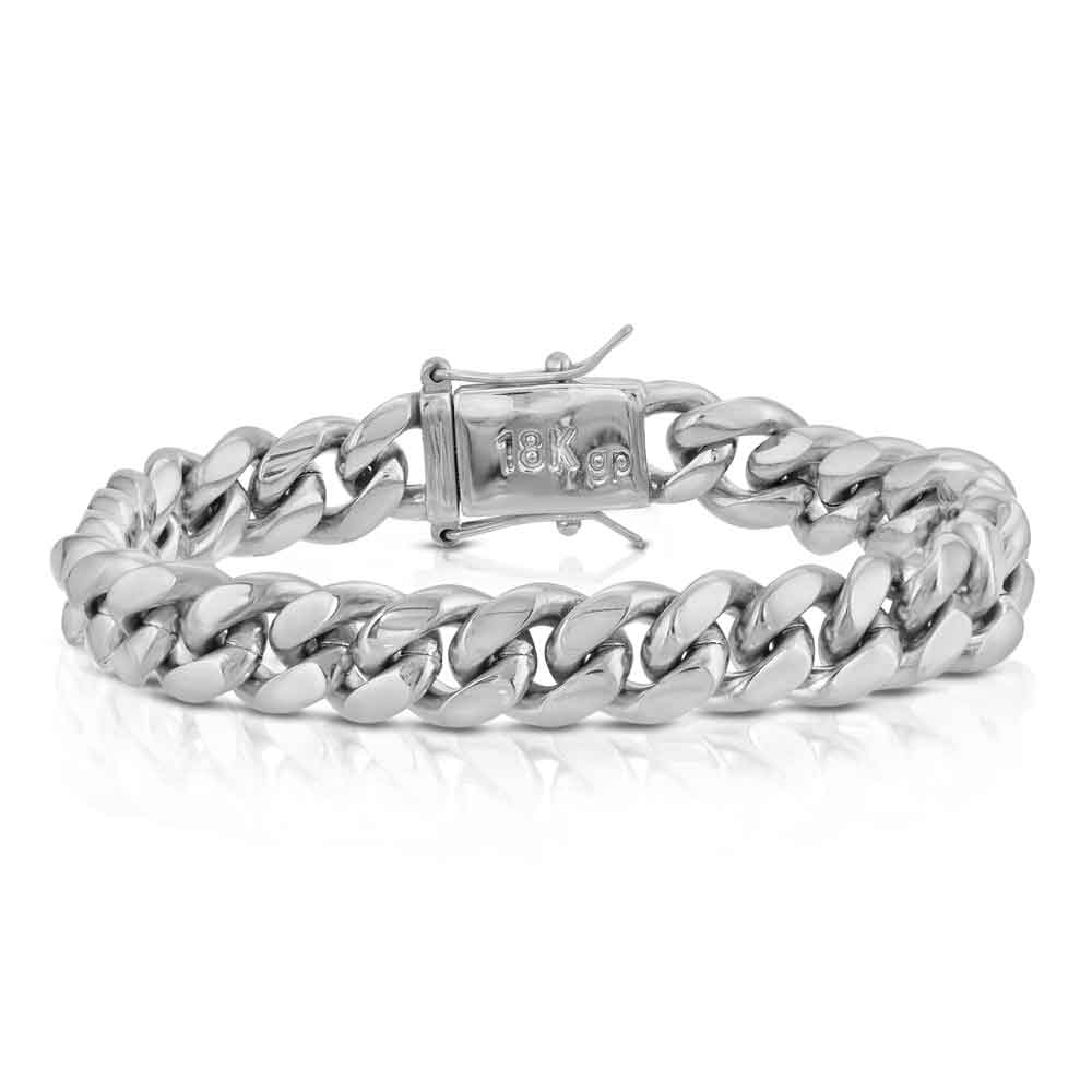 Miami Cuban Link Bracelet 10mm Gold God's white gold