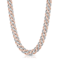 Diamond Cuban Link Micro Choker Chain 8mm The Gold Gods 2 tone front view