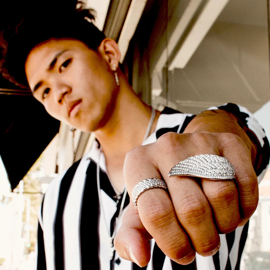 Diamond Angel Wing Ring