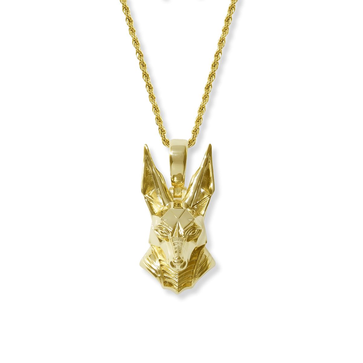 Anubis Necklace Pendant and Rope Chain