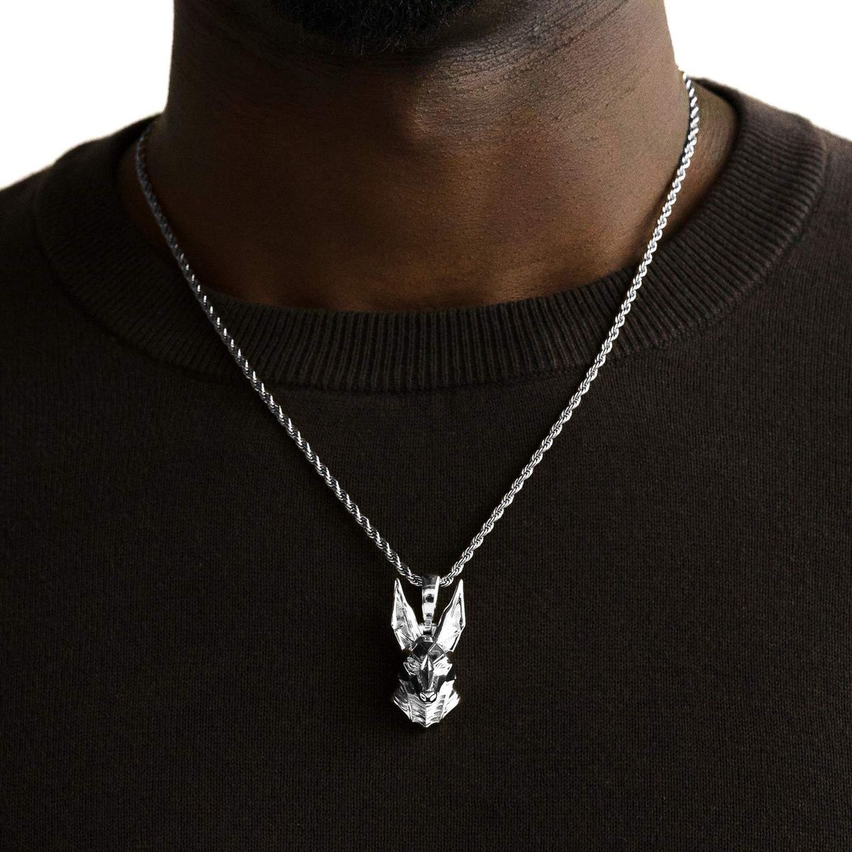 Anubis Necklace Pendant and Rope Chain