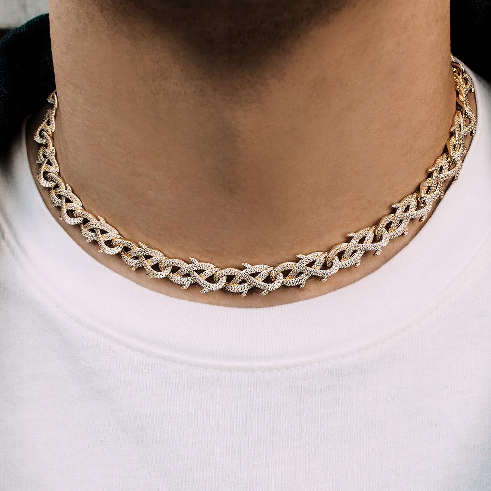 Diamond Crown Of Thrones Link Chain 10MM