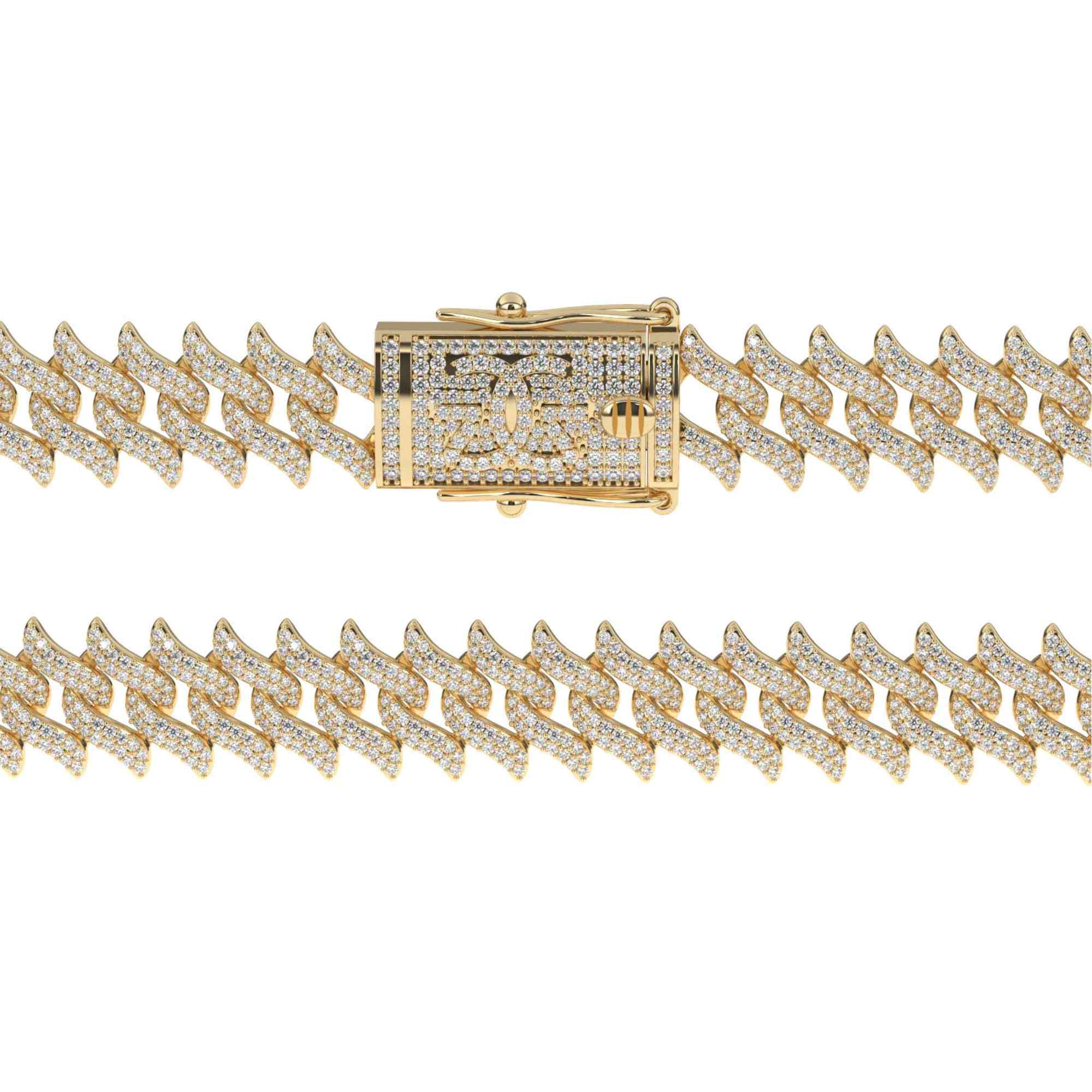 DIAMOND-SPIKED-LAUREL-CUBAN-LINK-CHAIN-18k-gold-plated-lock-view-the-gold-gods-mens-jewelry