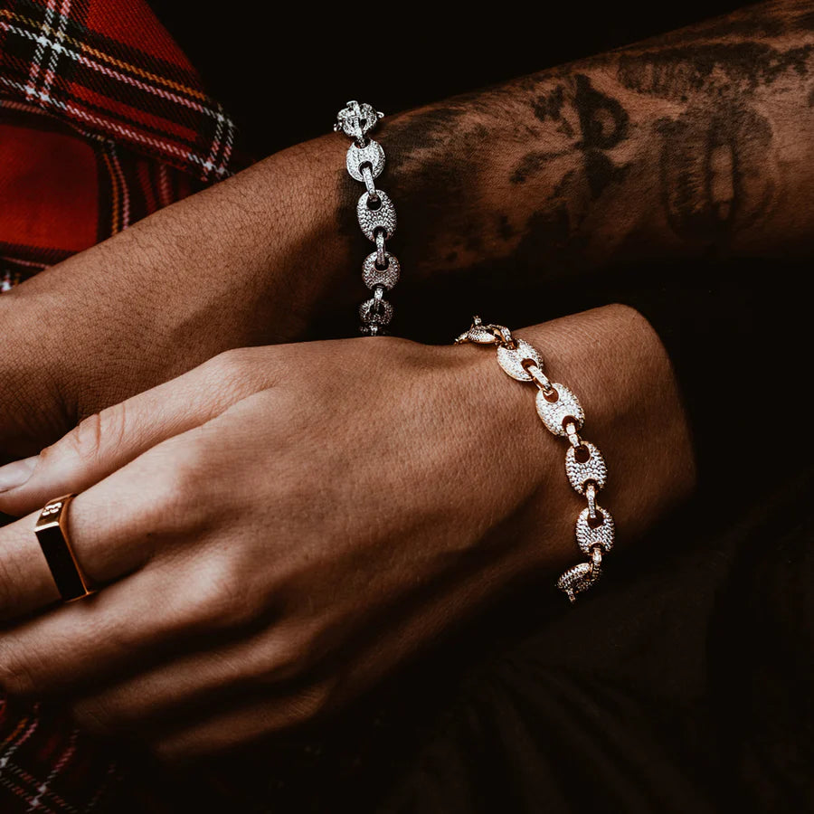 Diamond Puff Link Bracelet 10MM