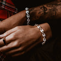 Diamond Puff Link Bracelet White Gold 10MM