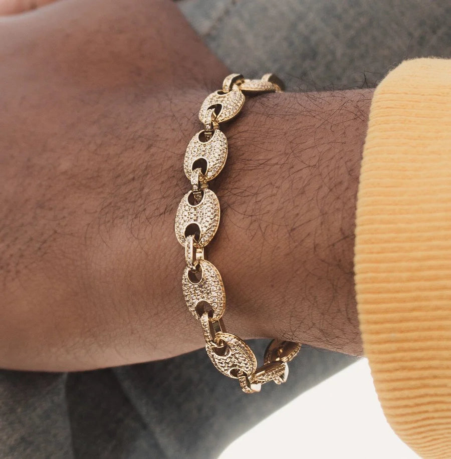 Diamond Puff Link Bracelet 10MM
