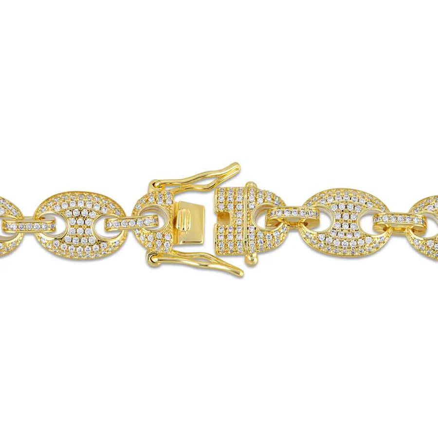 Diamond Puff Link Bracelet 10MM