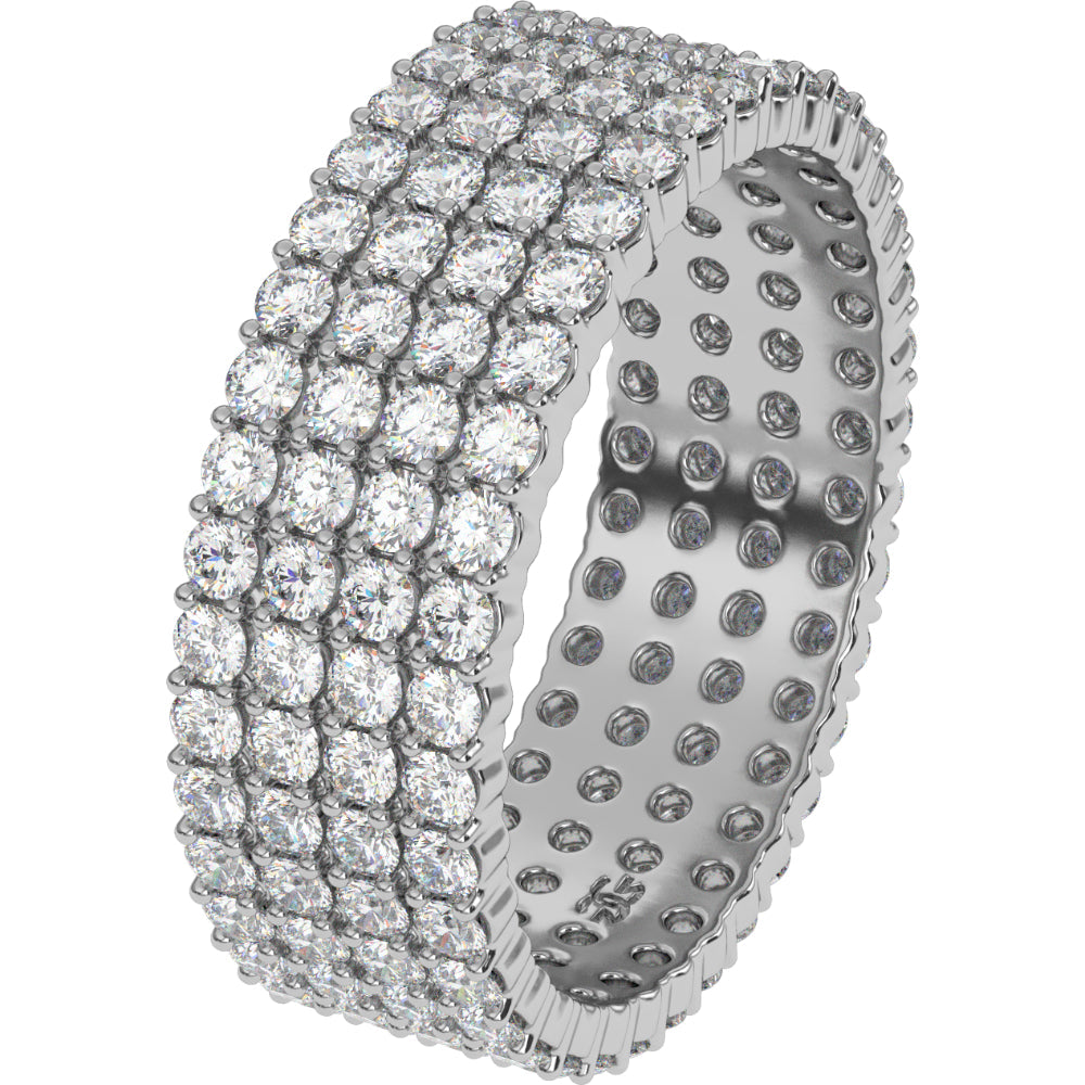 Eternity Diamond WHITE GOLD Ring 4 Row Stacked The Gold Gods SIDE 2