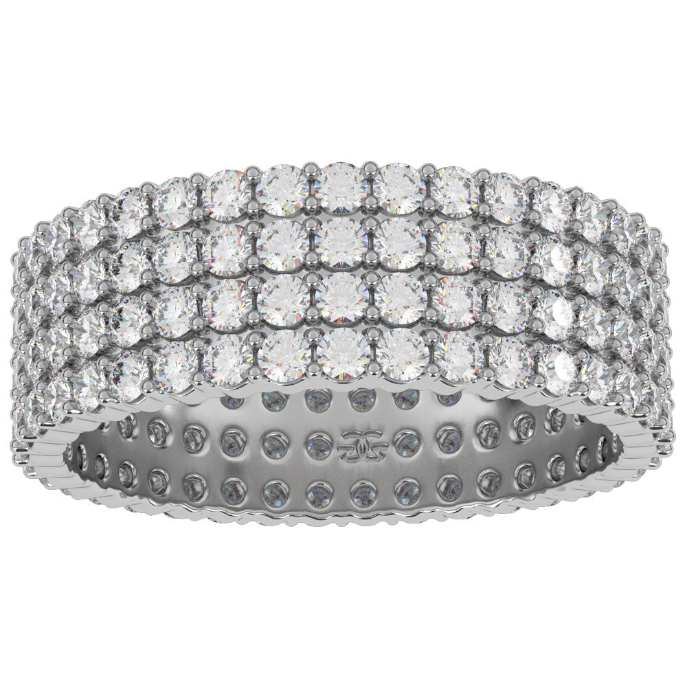 Eternity Diamond  WHITE GOLD Ring 4 Row Stacked The Gold Gods TOP