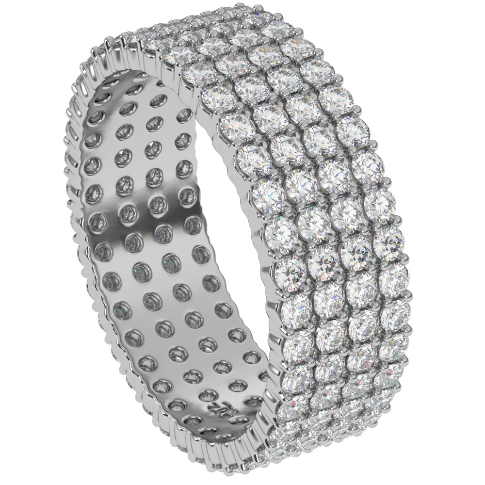 Eternity Diamond  WHITE GOLD Ring 4 Row Stacked The Gold Gods SIDE 4