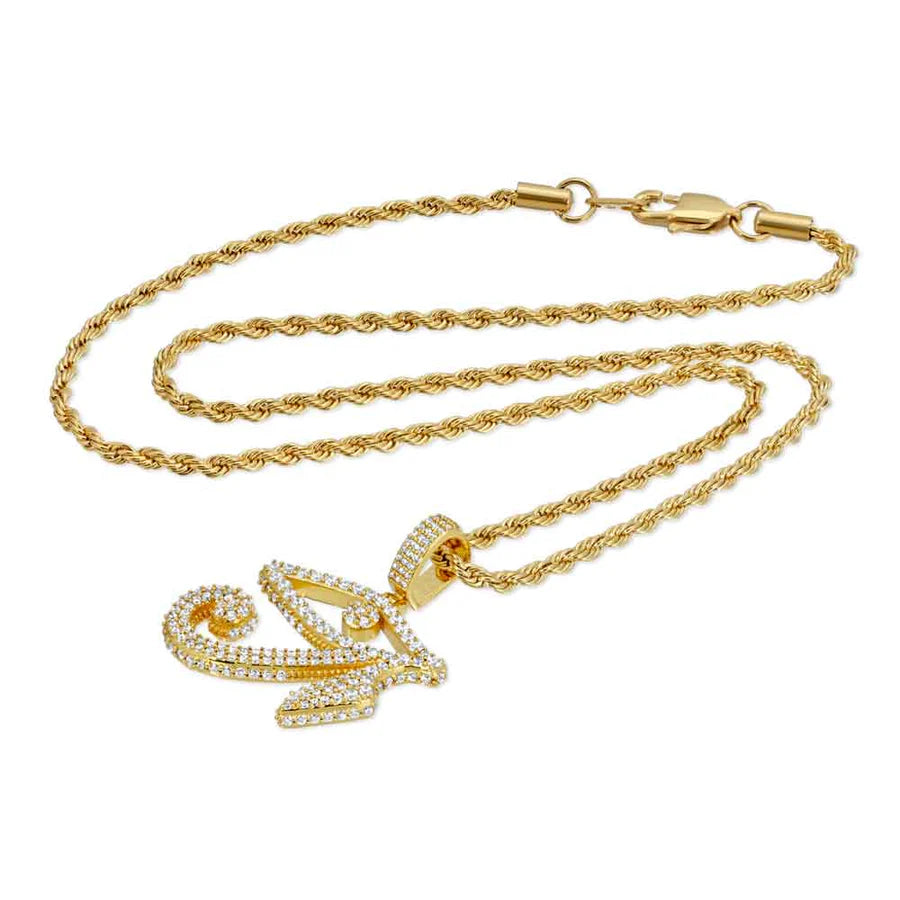 Diamond Eye Of Horus Necklace Pendent and Rope Chain