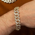 Diamond Baguette Straight Edge Cuban Bracelet 18MM