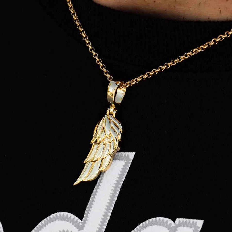 Wing Necklace Pendant and Cable Chain