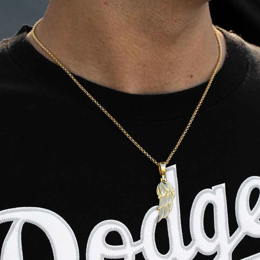 Wing Necklace Pendant and Cable Chain