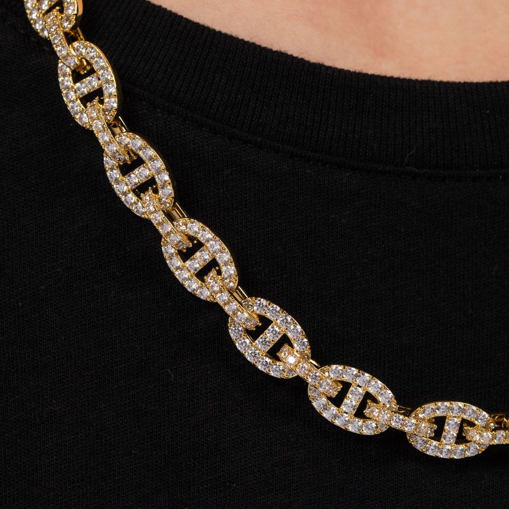 Micro Diamond Mariner Link Chain 10MM