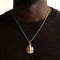 Pharaoh Head Necklace Pendant and Rope Chain