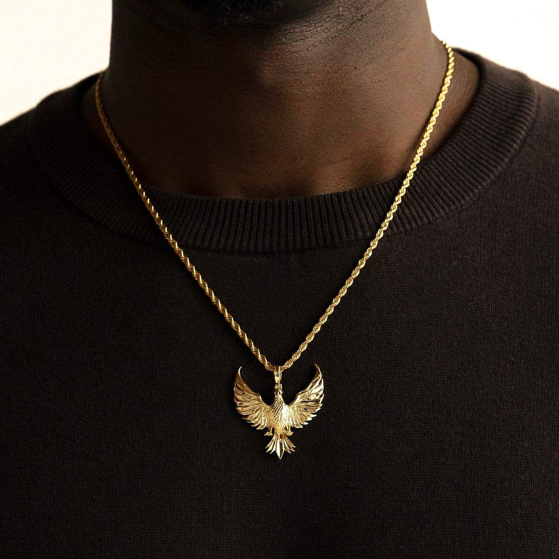 Phoenix Necklace Pendant and Rope Chain