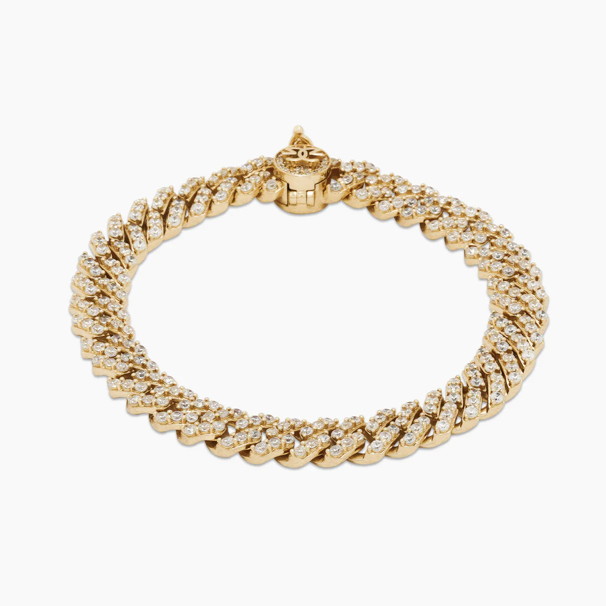 Diamond Straight Edge Cuban Bracelet 8MM