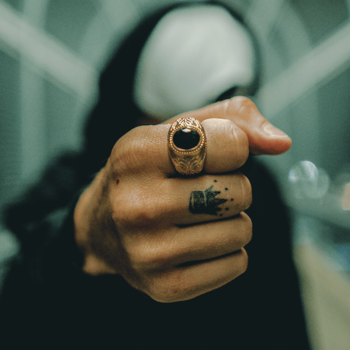 Gold Aura Onyx Ring The Gold Gods