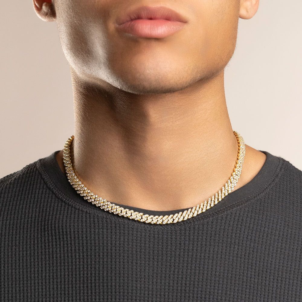 Diamond Straight Edge Cuban Chain 8MM