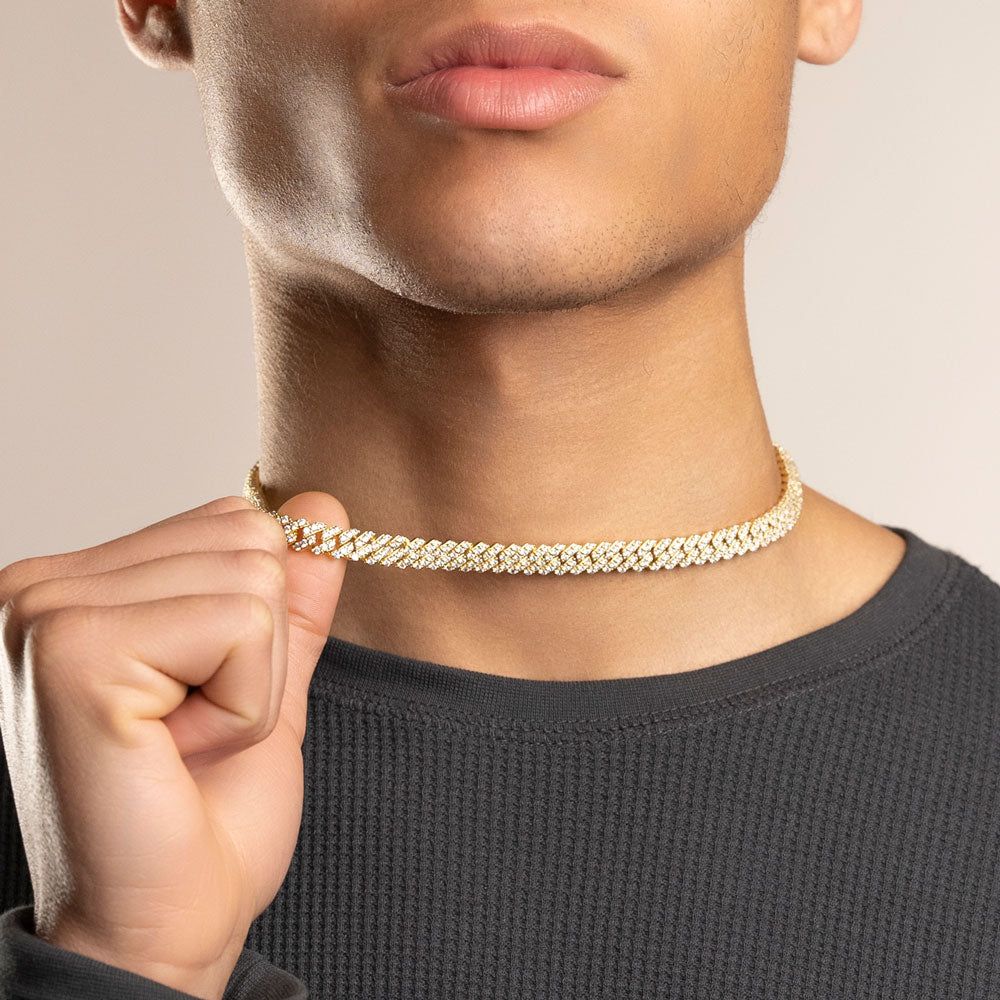 Diamond Straight Edge Cuban Chain 8MM