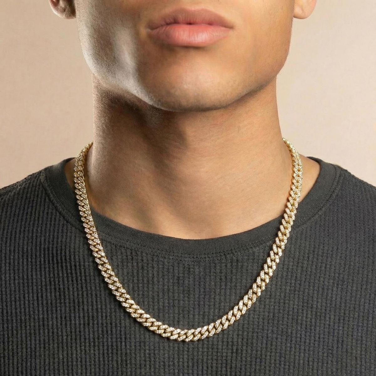 Diamond Straight Edge Cuban Chain 8MM