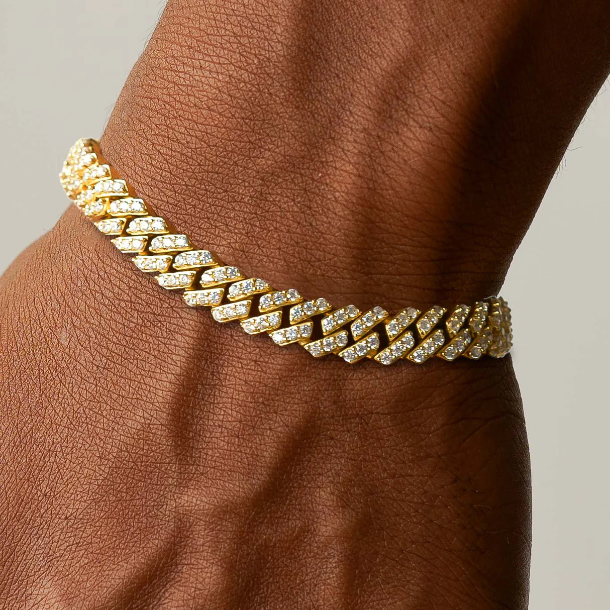 Diamond Straight Edge Cuban Bracelet 8MM