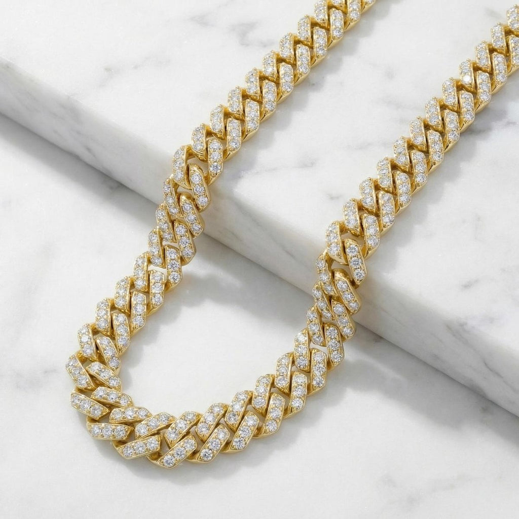 Diamond Straight Edge Cuban Chain 8MM