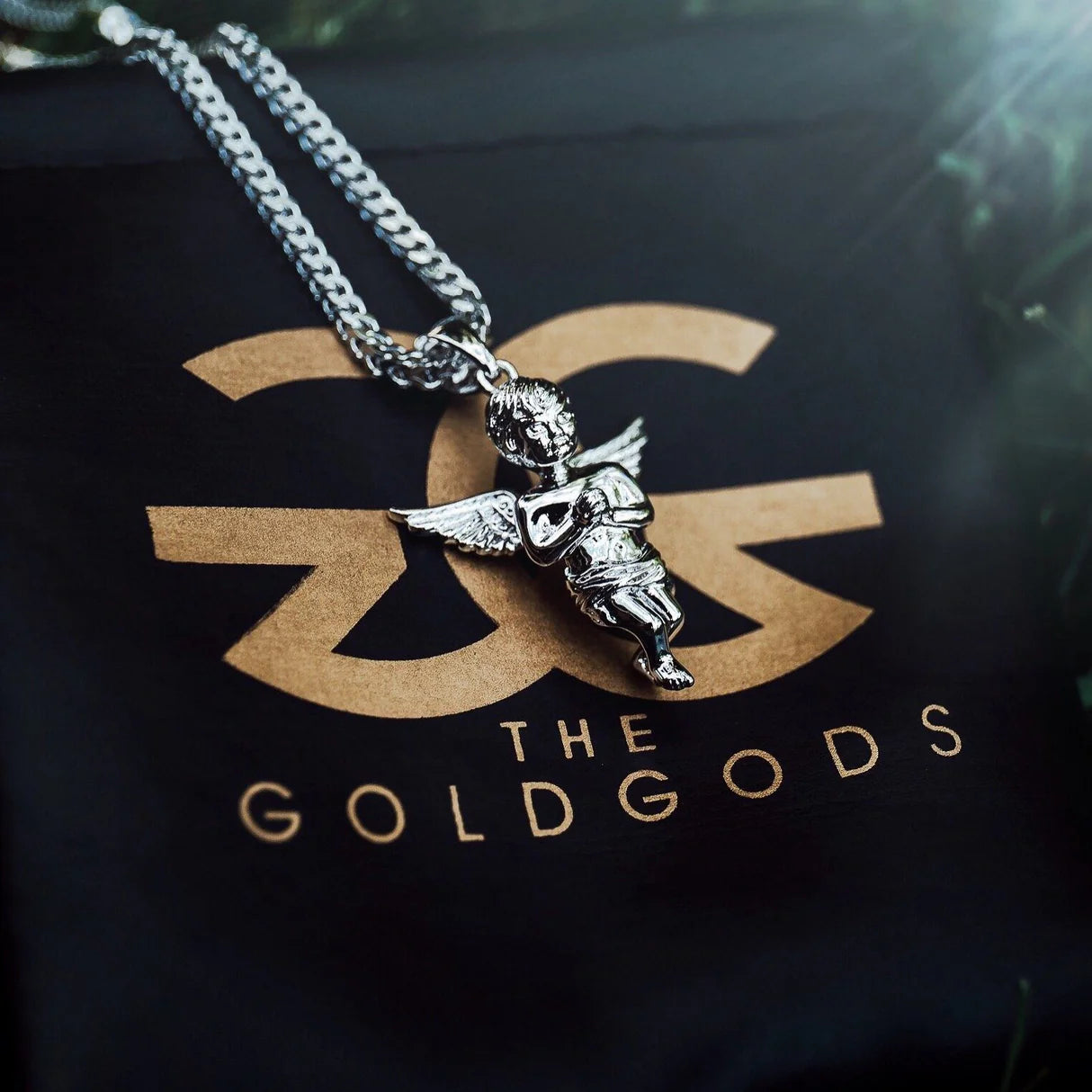 Micro Angel Necklace Pendant and Franco Chain
