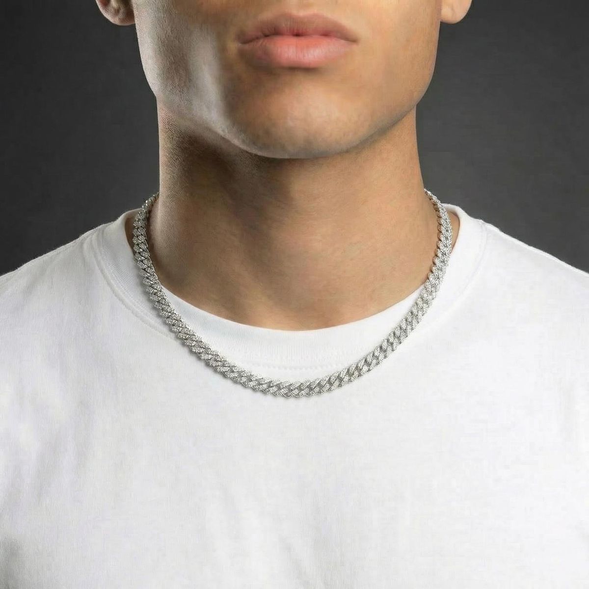 Diamond Straight Edge Cuban Chain 8MM