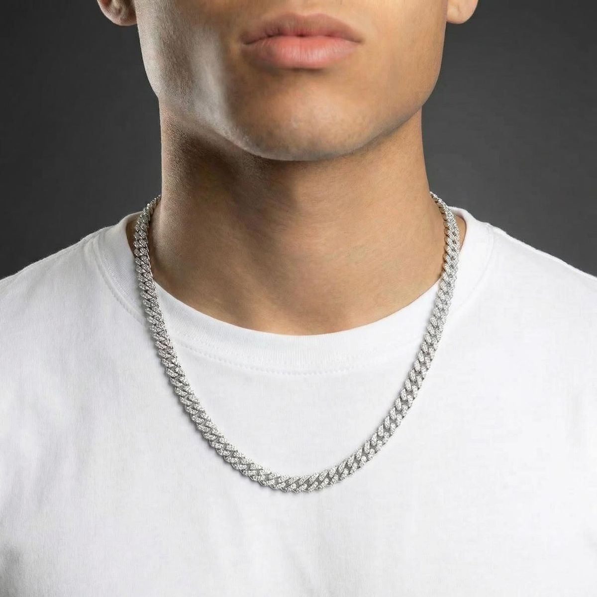 Diamond Straight Edge Cuban Chain 8MM