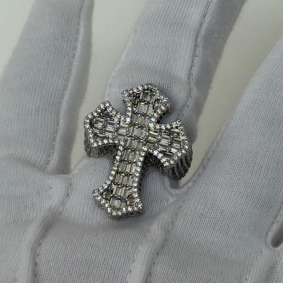 Diamond Baguette Cross Ring