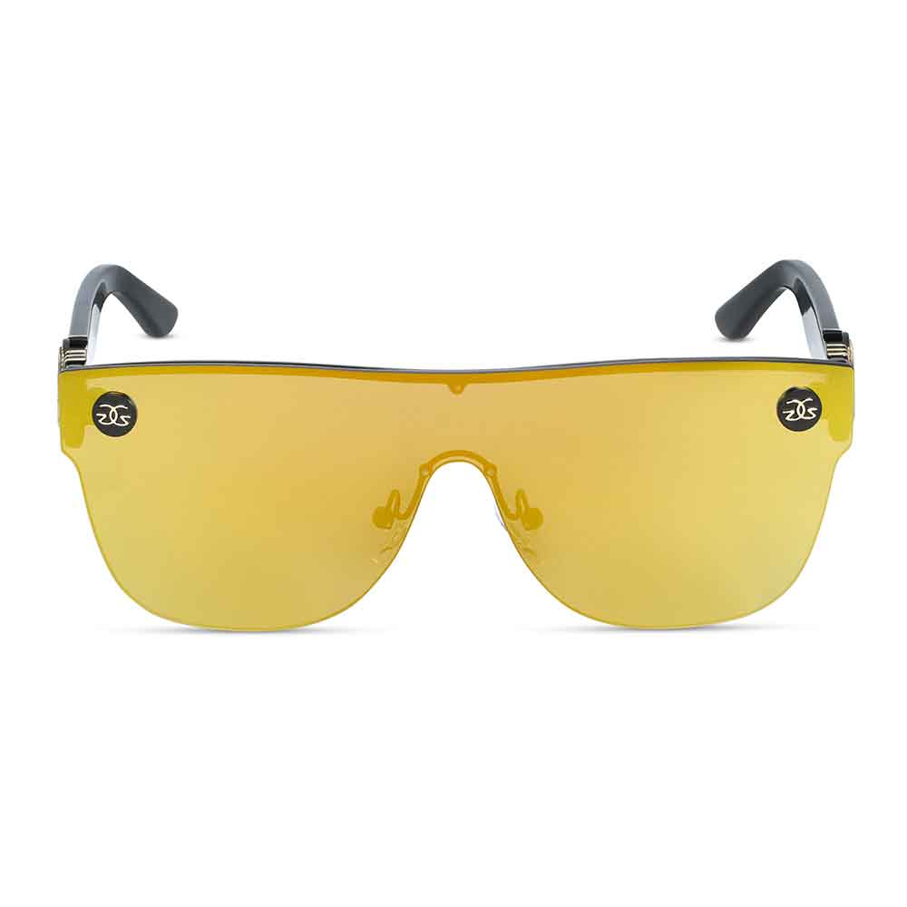 Cronos Glossy Black Sunglasses The Gold Gods Gold Flash