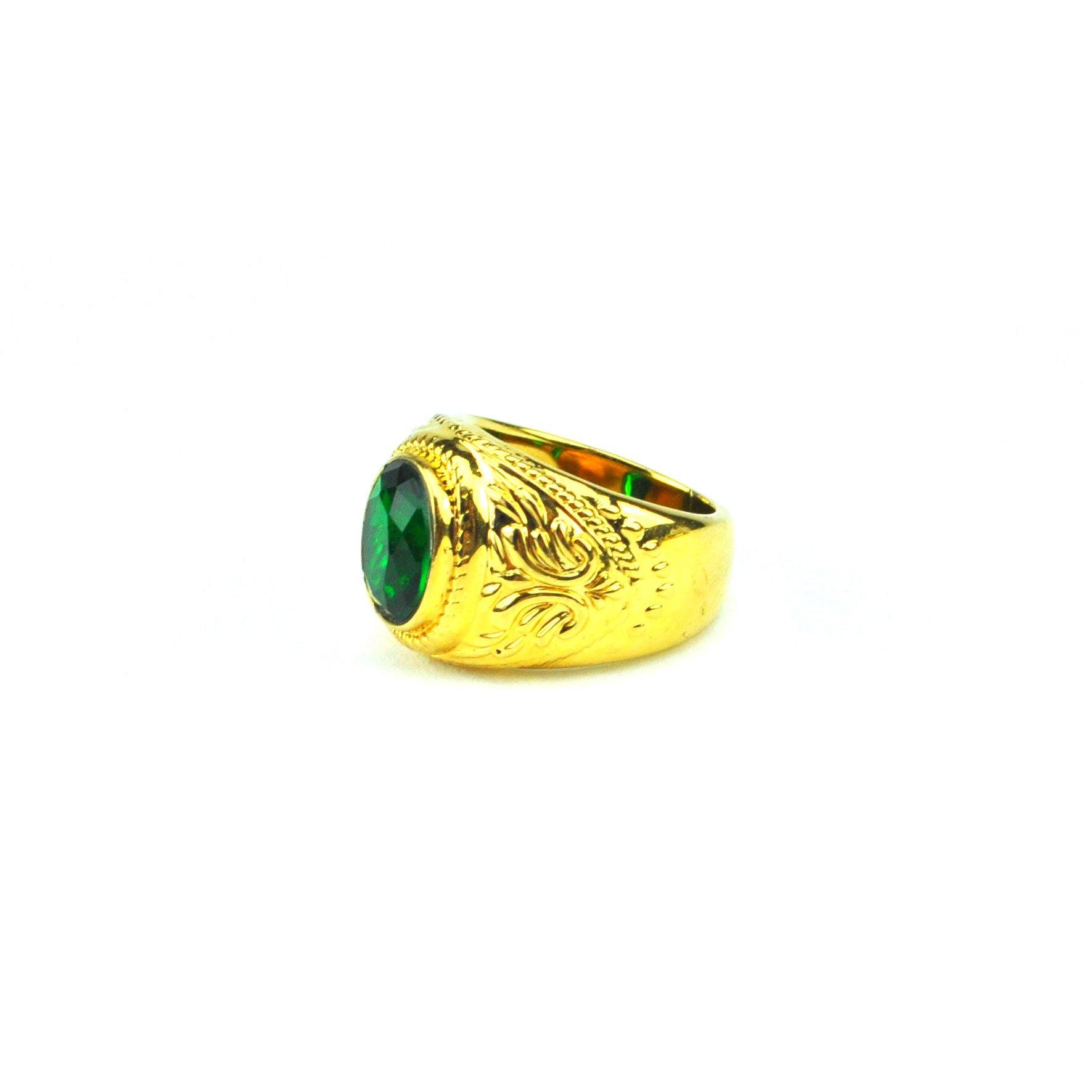 Gold Aura Emerald Ring side view 2 The Gold Gods
