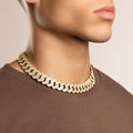 Men's Diamond Cuban Chain Straight Edge Baguette (18 mm) The Gold Gods 18 inch