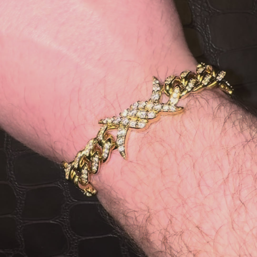 Diamond Barbwire Cuban Bracelet 12MM