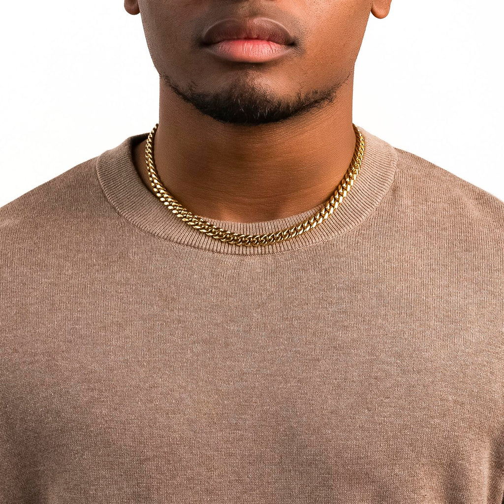Men's Gold Chain - 8mm Miami Cuban Link - The Gold Gods - 18 inch 1