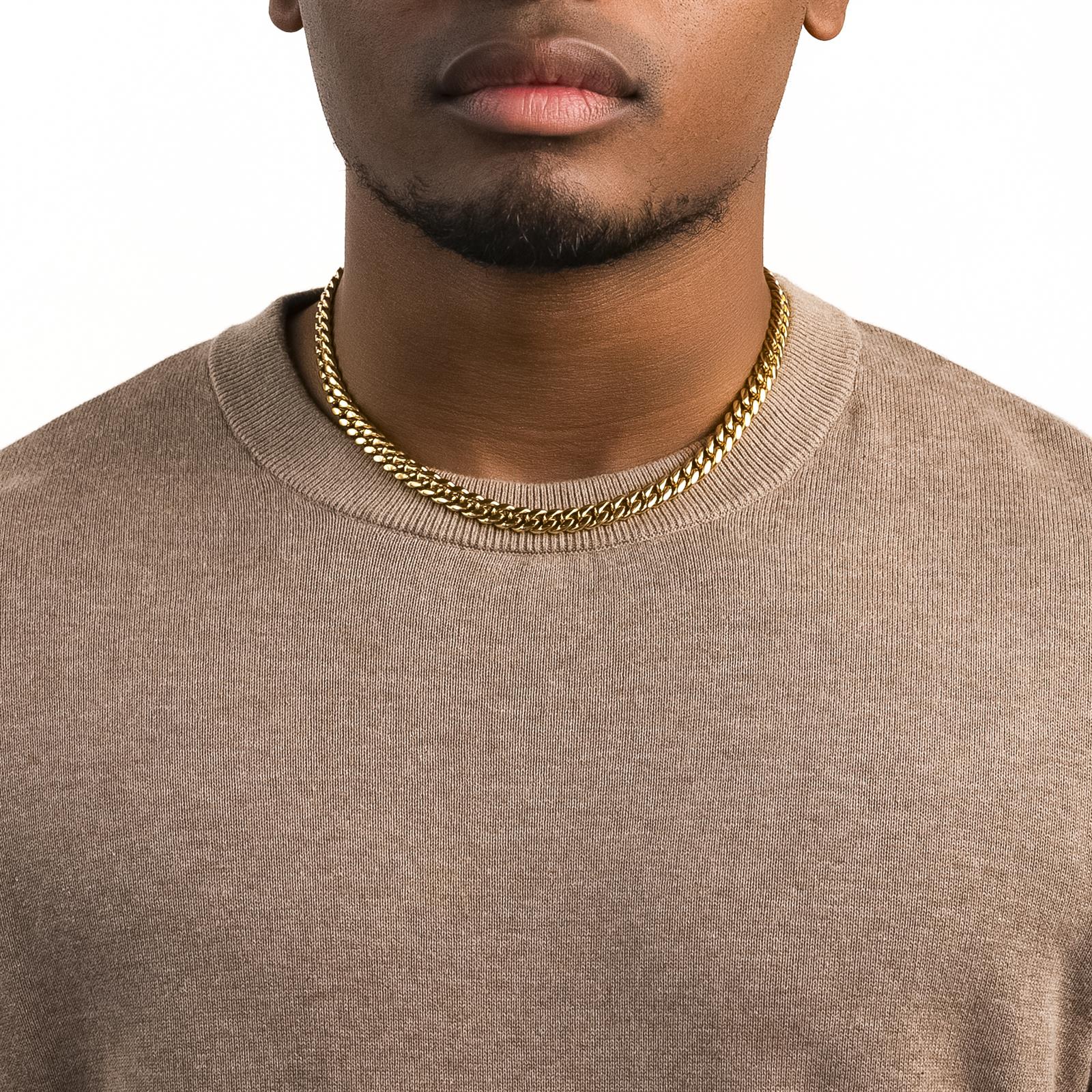 Men's Gold Chain - 8mm Miami Cuban Link - The Gold Gods - 18 inch 1